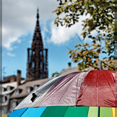 Cathédrale et arc en ciel